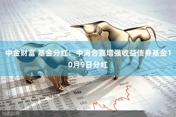 中金财富 基金分红:中海合嘉增强收益债券基金10月9日分红